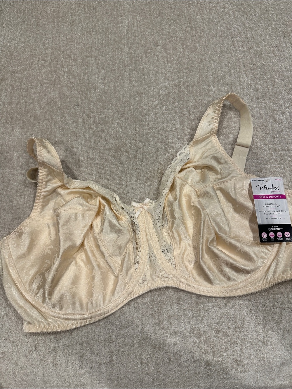 Playtex Ivory Lace-Trim Full Support Bra